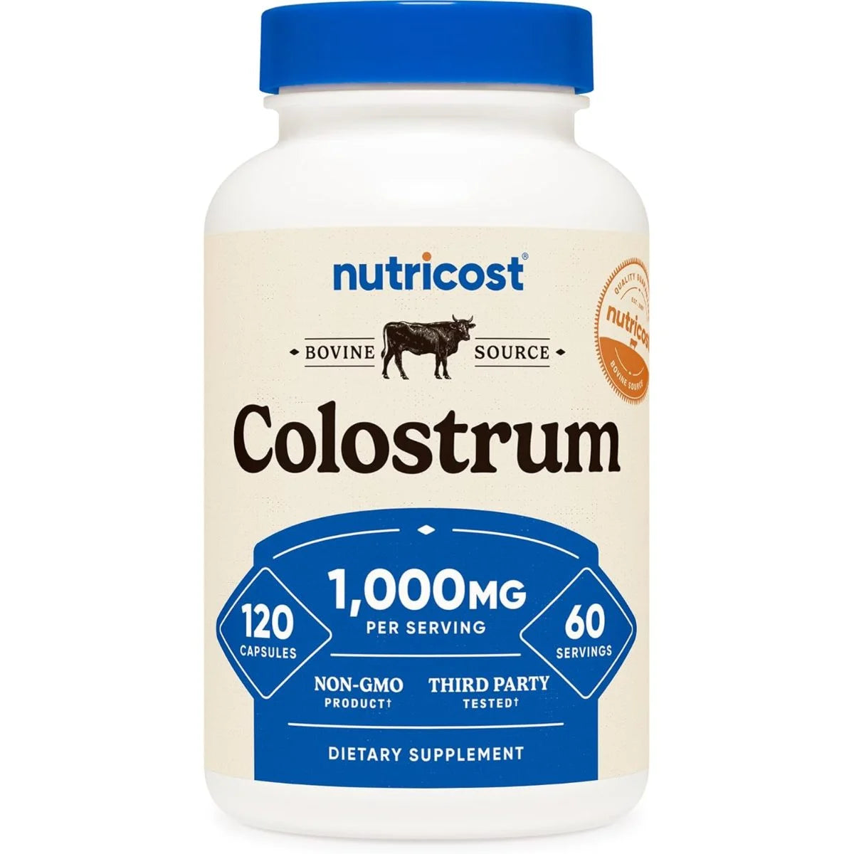 نيوتريكوست (Nutricost) كولostrum لدعم المناعة والصحة الهضمية، كبسولات - 120 كبسولة