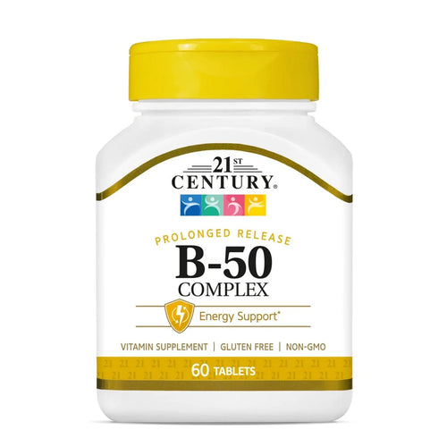 21st Century بي-50 كومبلكس، لدعم الطاقة والجهاز العصبي، أقراص - 60 قرص