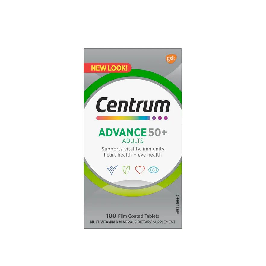 سنتروم (Centrum) فيتامينات متعددة للبالغين فوق 50، أقراص - 100 قرص