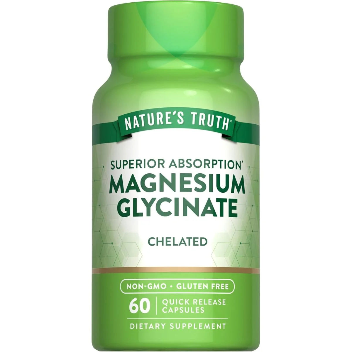 Nature's Truth (نيتشرز تروث) ماغنيسيوم جلايسينات، يدعم وظائف العضلات والأعصاب، كبسولات - 60 كبسولة