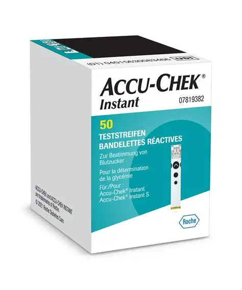 شرائط فحص أكيوتشيك انستانت (Accu-Chek Instant) لقياس السكر في الدم من روش - 50 شريط