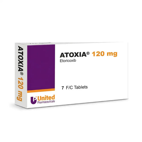 أتوكسيا (Atoxia) أقراص، لتخفيف الألم ومضاد للالتهابات، 120 ملغ - 7 أقراص