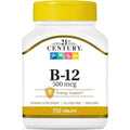 أقراص 21st Century (توينتي فيرست سينتشري) فيتامين B12 لدعم الطاقة ووظائف الأعصاب من 21st Century - 500 ملغ