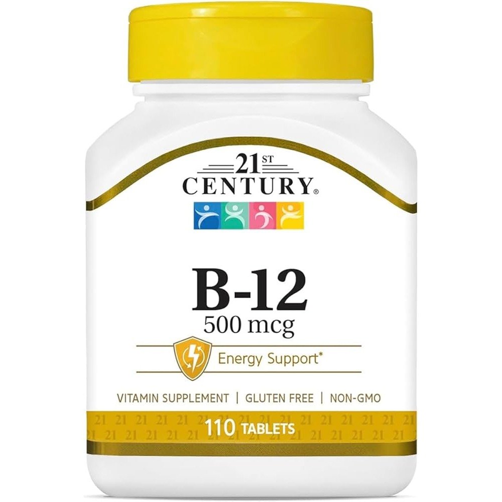 أقراص 21st Century (توينتي فيرست سينتشري) فيتامين B12 لدعم الطاقة ووظائف الأعصاب من 21st Century - 500 ملغ