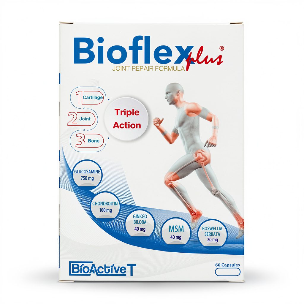 بيو أكتيف تي (BioActive T) بيوفليكس بلس مكمل لصحة المفاصل، يدعم المرونة والراحة، كبسولات - 60 كبسولة