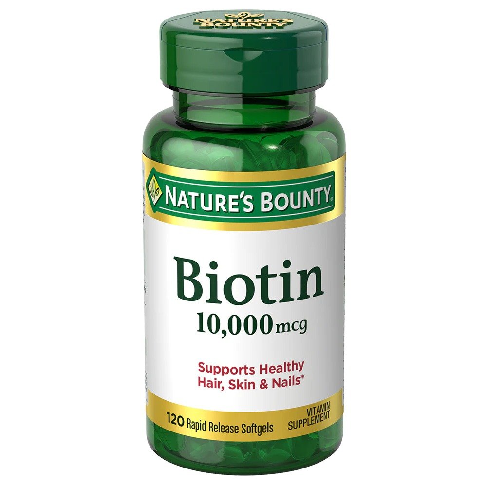 نيتشرز باونتي (Nature's Bounty) بيوتين لدعم صحة الشعر، البشرة والأظافر، سوفتجيلز، 10,000 ملغ - 120 كبسولة