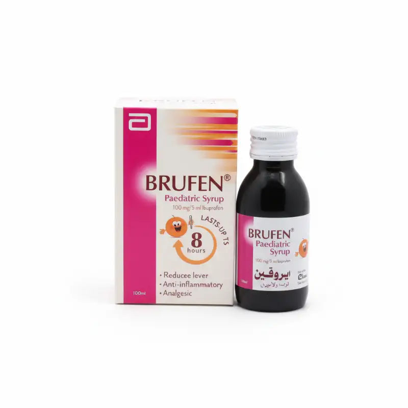 بروفين (Brufen) شراب لتخفيف الألم والالتهاب والحمى، 100 ملغ/5 مل - 100 مل