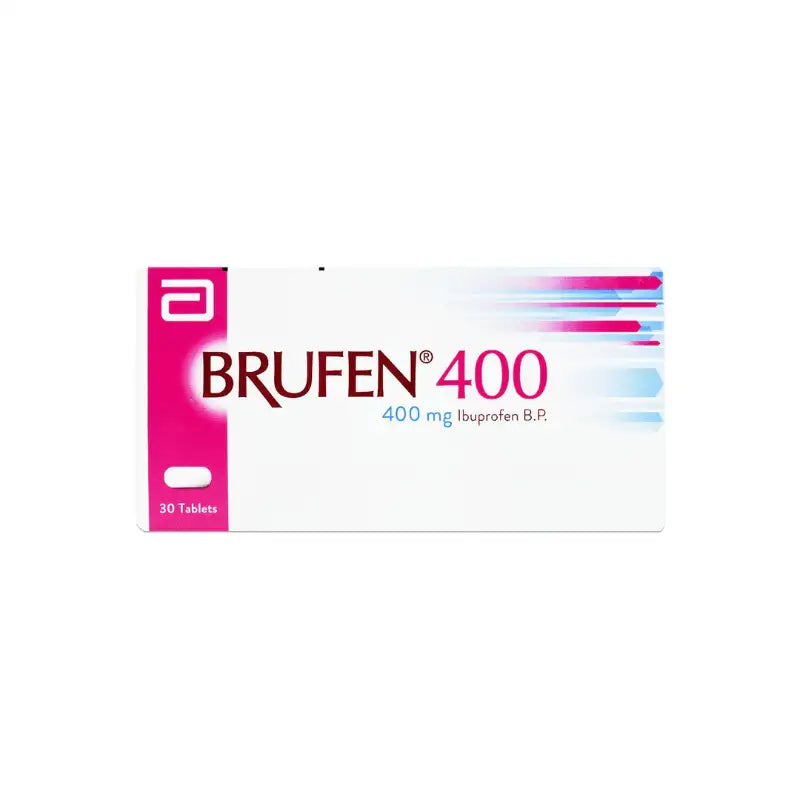 بروفين (Brufen) أقراص ايبوبروفين لتخفيف الألم والالتهابات وخفض الحرارة، 400 ملغ - 30 قرص