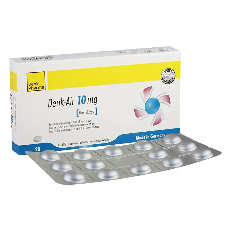 دنك فارما (Denk Pharma) دنك-إير أقراص، للوقاية والعلاج من أعراض الربو وحساسية الأنف، 10 ملغ - 28 قرص