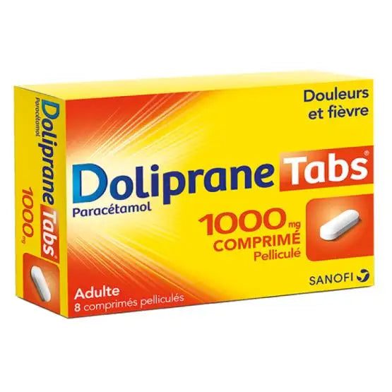 دوليبران (Doliprane) باراسيتامول لتخفيف الألم وخفض الحمى، أقراص، 1000 ملغ