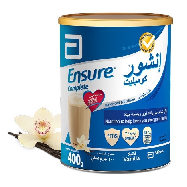 انشور (Ensure) تغذية متكاملة ومتوازنة، لدعم الصحة العامة والتعافي، مسحوق مكمل غذائي - 400 غم