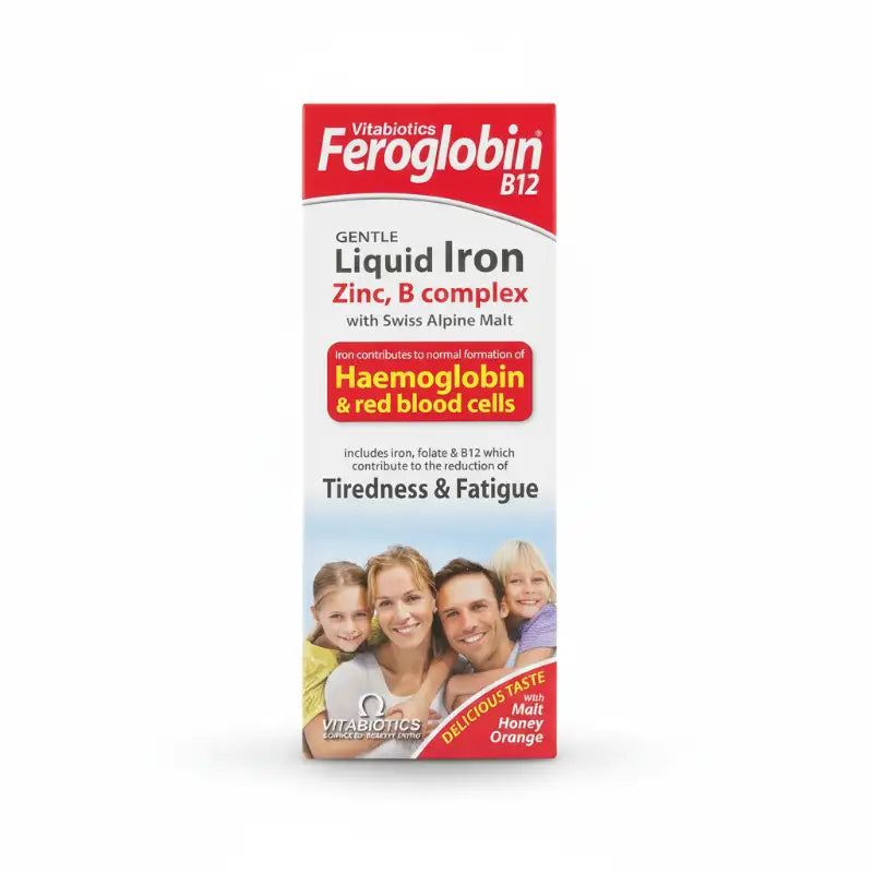 فيتابيوتكس (Vitabiotics) فيروجلوبين بي 12 مكمل الحديد وفيتامين ب لدعم الطاقة وتكوين الدم، سائل - 200 مل