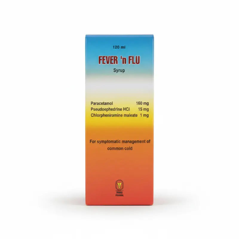 فارونيا (Pharonia) فيفر آند فلو شراب، لتخفيف أعراض البرد والإنفلونزا - 100 مل