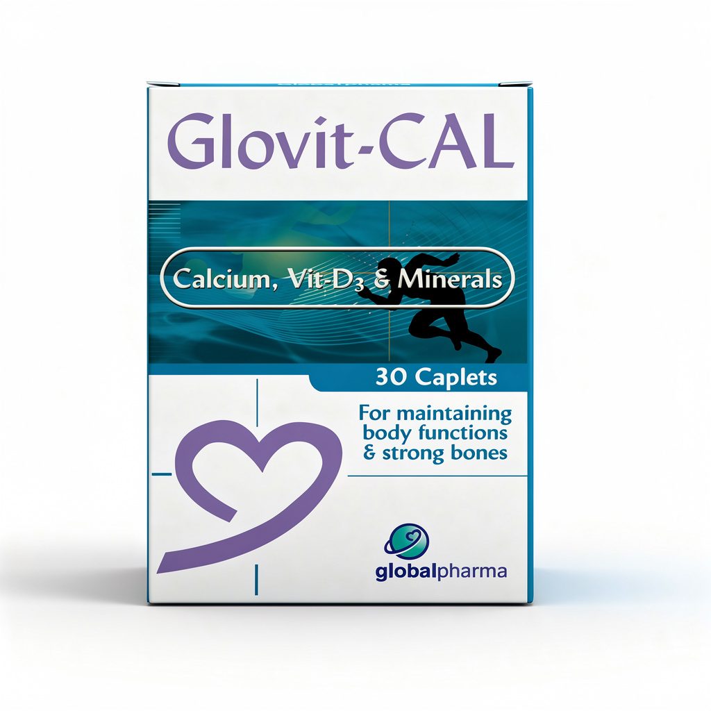 جلوفيت (Glovit) كال مكمل الكالسيوم لدعم صحة العظام والأسنان، كبسولات - 30 كبسولة