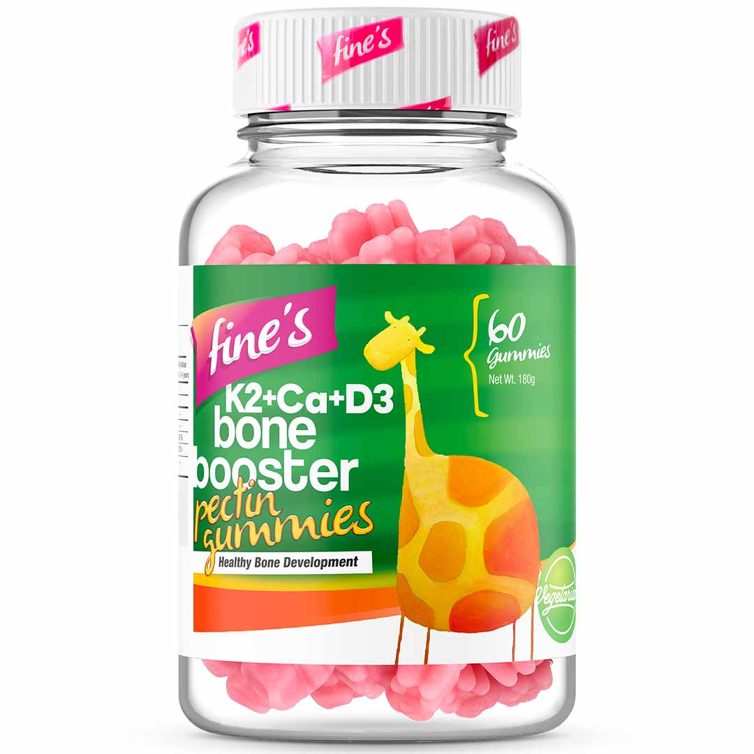 فاينز (Fines) K2+Ca+D3 معزز العظام، لدعم صحة العظام والأسنان، حلوى قابلة للمضغ - 60 قطعة
