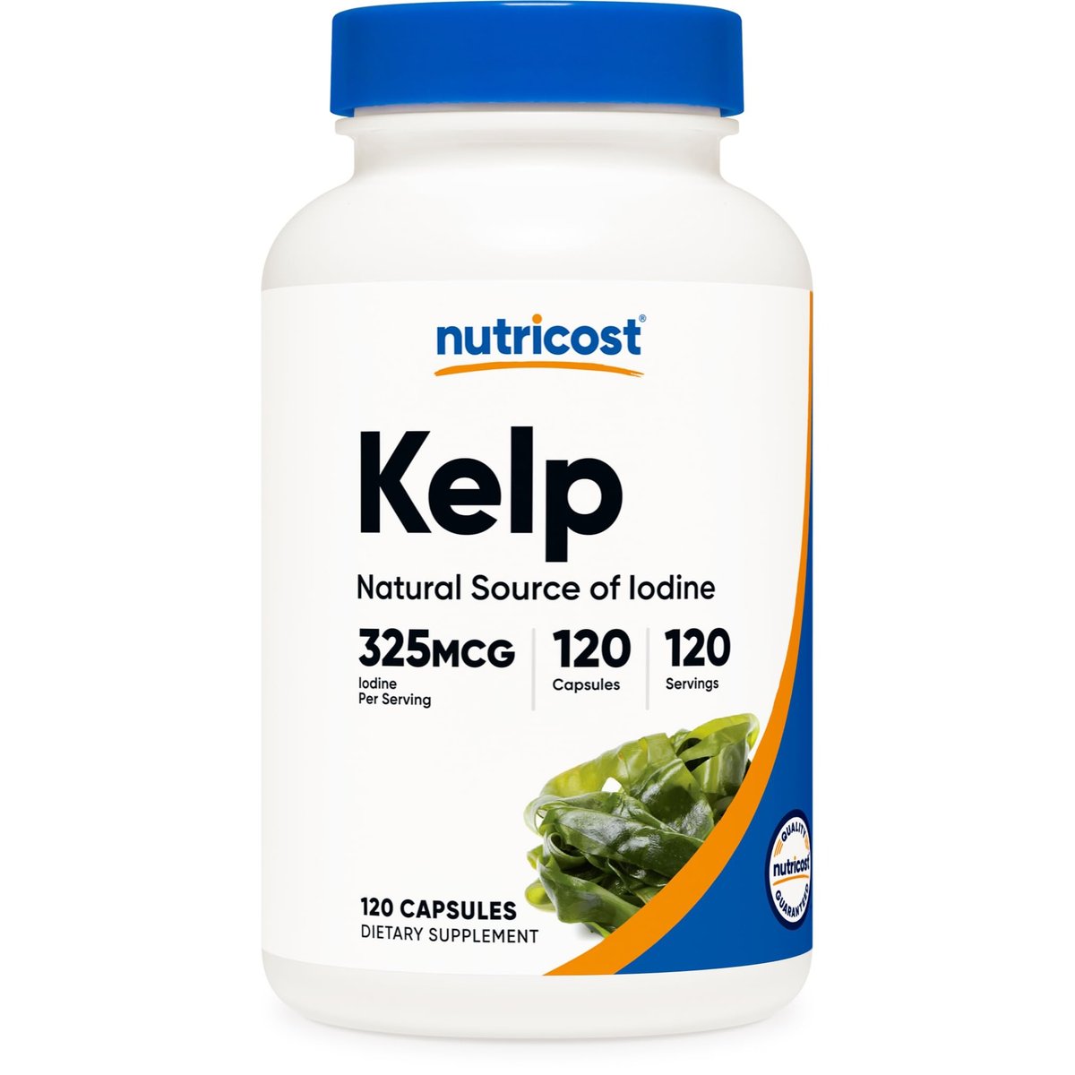نوتريكوست (Nutricost) كيلب مكمل اليود لدعم صحة الغدة الدرقية، كبسولات، 325 ميكروغرام - 120 كبسولة