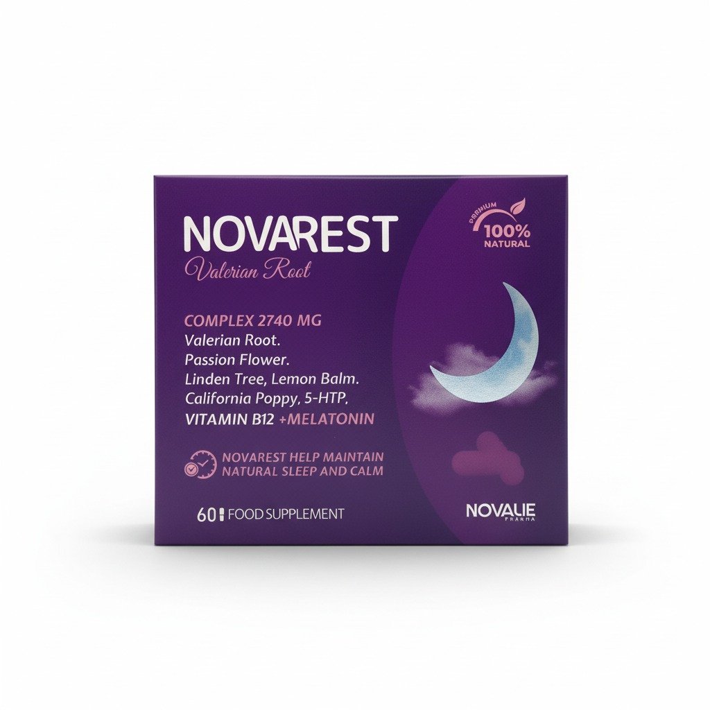 نوفالي (Novalie) نوفاريست مكمل غذائي للمساعدة على النوم، يعزز الاسترخاء والنوم الصحي، كبسولات - 60 كبسولة