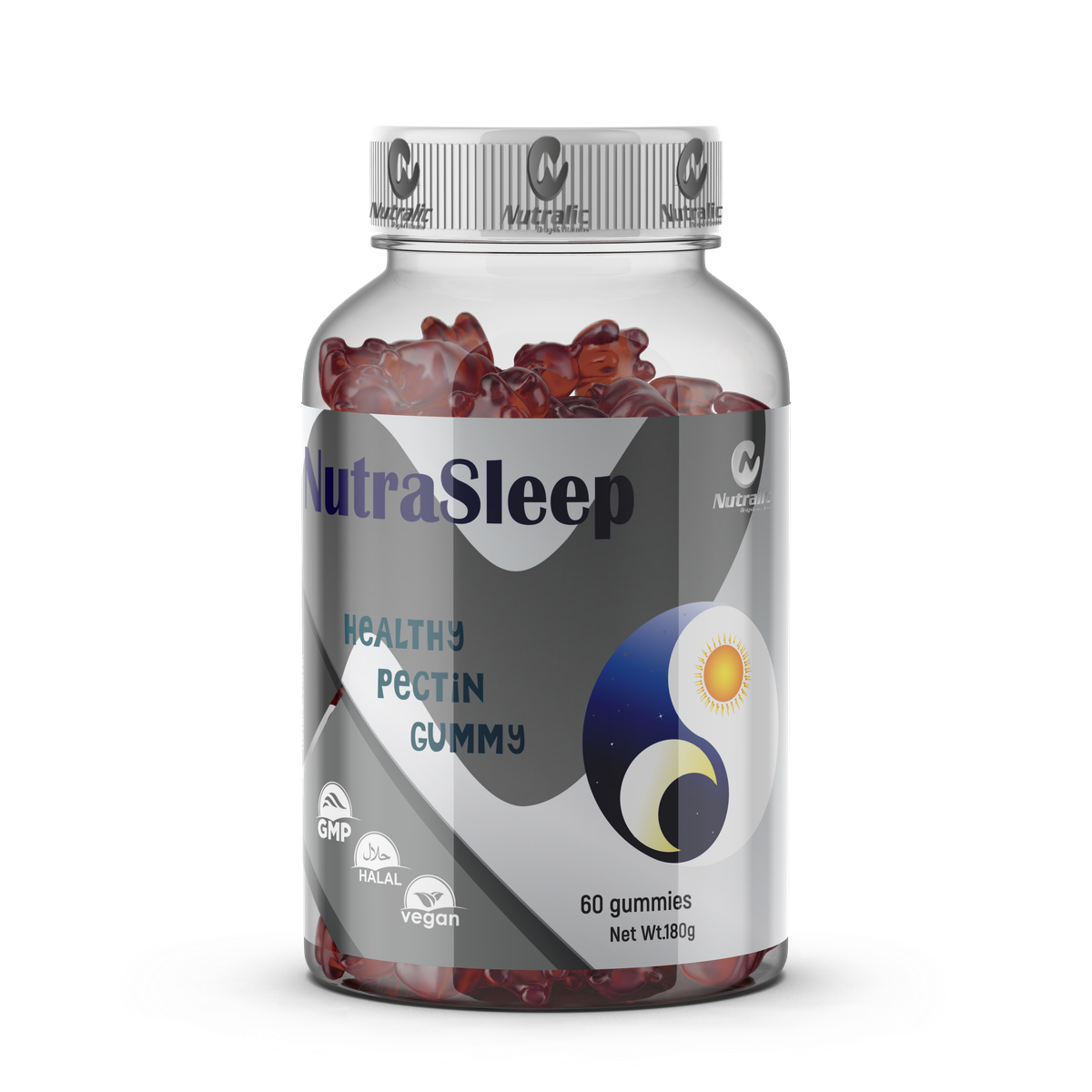 نتراليك (Nutralic) نوترا سليب علكات مساعدة على النوم، تعزز الاسترخاء وتحسن جودة النوم - 60 علكة