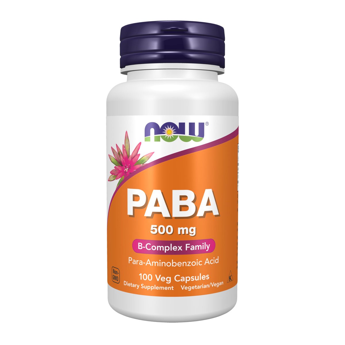 ناو (NOW) مكمل PABA (حمض بارا أمينوبنزويك)، يدعم صحة البشرة وتصبغ الشعر، كبسولات، 500 ملغ - 100 كبسولة