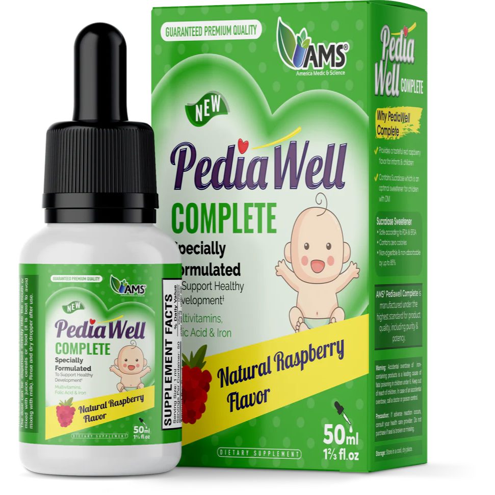 بيديا ويل (Pedia Well) مكمل فيتامينات متعددة للأطفال، لدعم النمو الصحي، قطرات - 50 مل