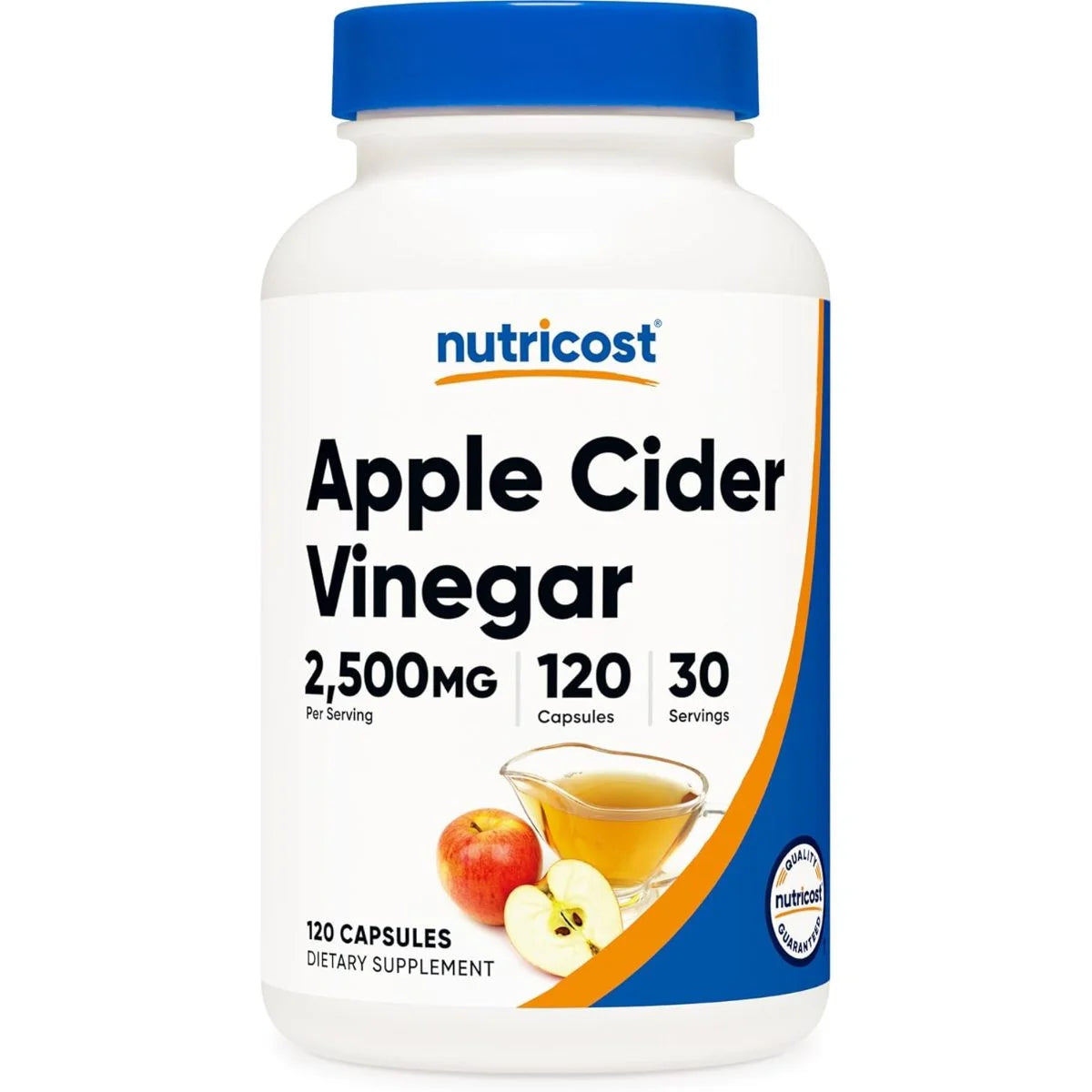 نيوتريكوست (Nutricost) خل التفاح، يدعم صحة الجهاز الهضمي وإدارة الوزن، كبسولات - 120 كبسولة
