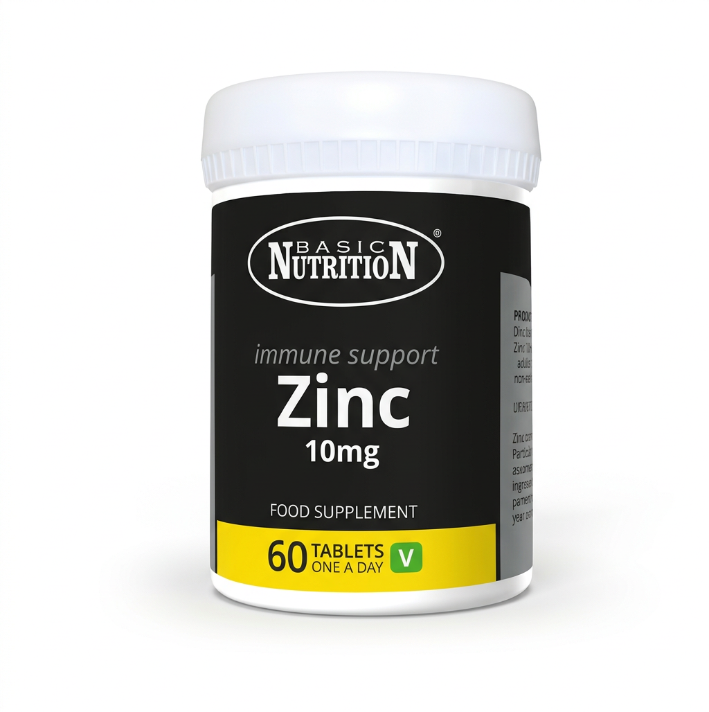 بيسك نيوتريشن (Basic Nutrition) مكمل الزنك، يدعم المناعة والتئام الجروح ونمو الخلايا، أقراص، 10 ملغ
