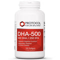 بروتوكول (PROTOCOL) زيت السمك DHA-500mg لدعم صحة القلب والدماغ، كبسولات جيلاتينية - 120 كبسولة