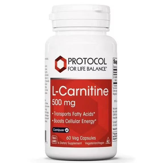 بروتوكول إل-كارنيتين (L-CARNITINE PROTOCOL) 500 ملغ، كبسولات - 60 كبسولة