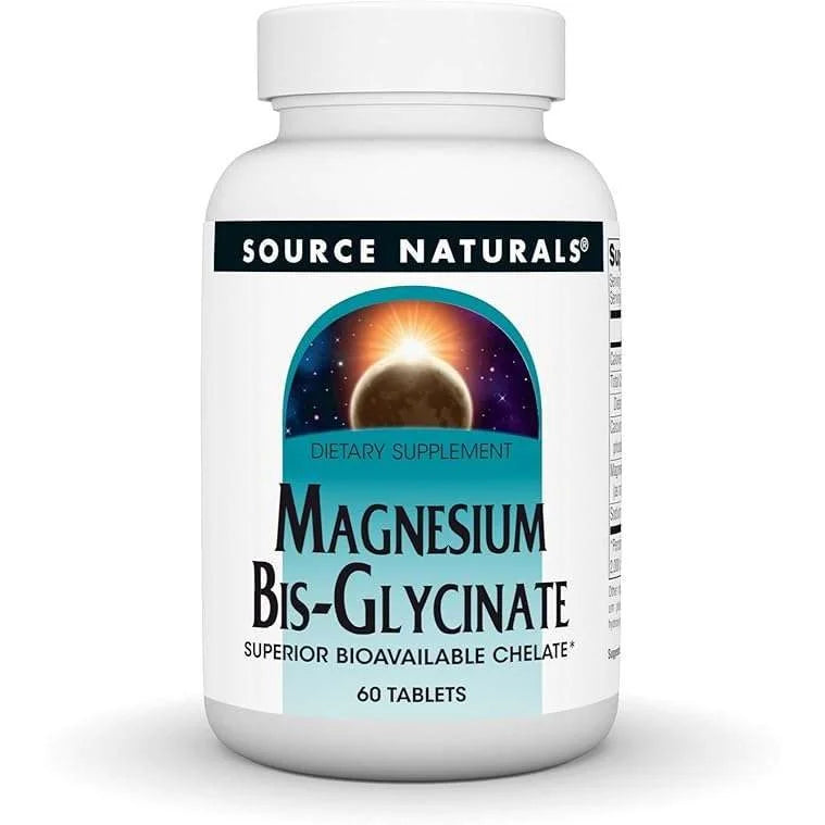 سورس ناتشورالز (Source Naturals) مغنيسيوم بيسجلايسينات، مكمل غذائي - 60 قرص
