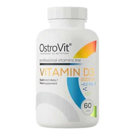 أوستروفيت (OstroVit) فيتامين د3 2000 وحدة دولية + ك2 + سي + زنك، أقراص - 60 قرص