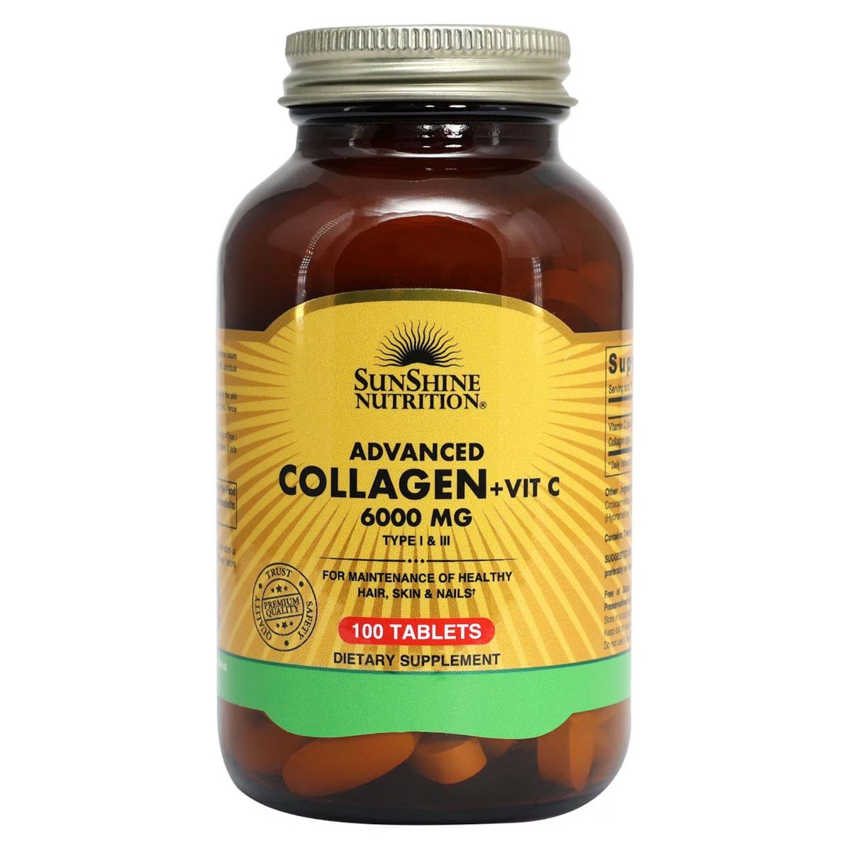 سنلايت نوتريشنز (Sunlight Nutritions) كولاجين بلس فيتامين سي لدعم البشرة والمفاصل، كبسولات - 90 كبسولة