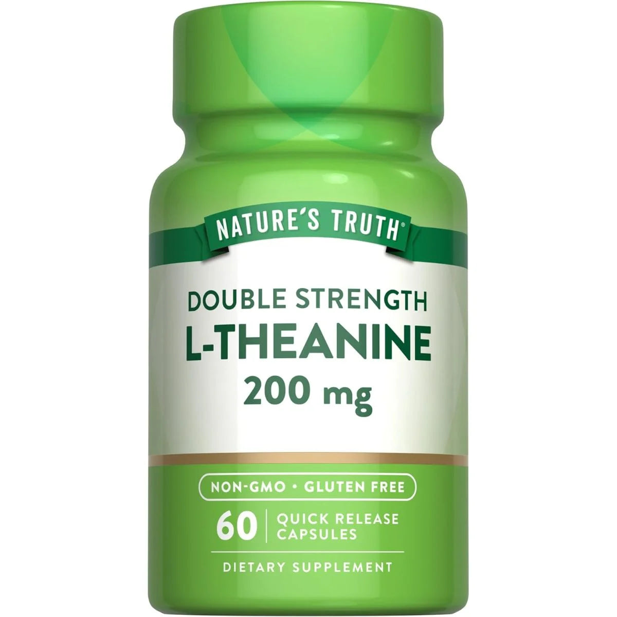 Nature's Truth إل-ثيانين 200 ملغ لتعزيز الاسترخاء والصفاء الذهني، كبسولات - 60 كبسولة