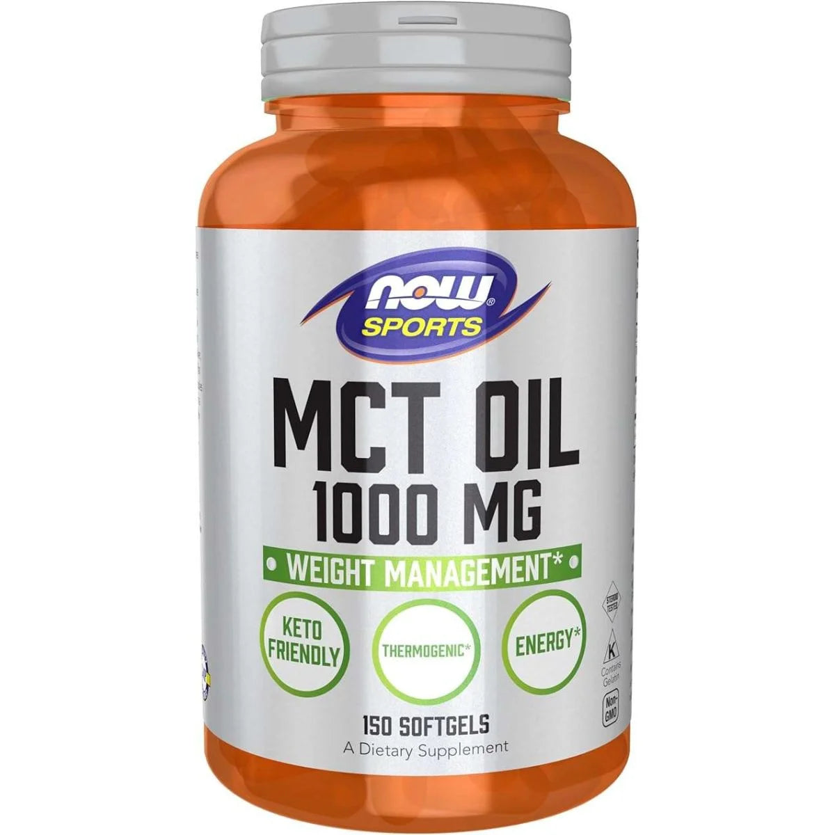 زيت MCT 1000 ملغ من ناو سبورتس (NOW SPORTS)، مصدر طاقة سريع، مكمل غذائي - N/A