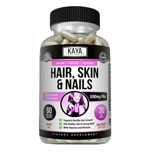 كايا ناتشورالز (Kaya Naturals) مكمل غذائي للشعر والبشرة والأظافر مع البيوتين والفيتامينات، أقراص - غير معروف