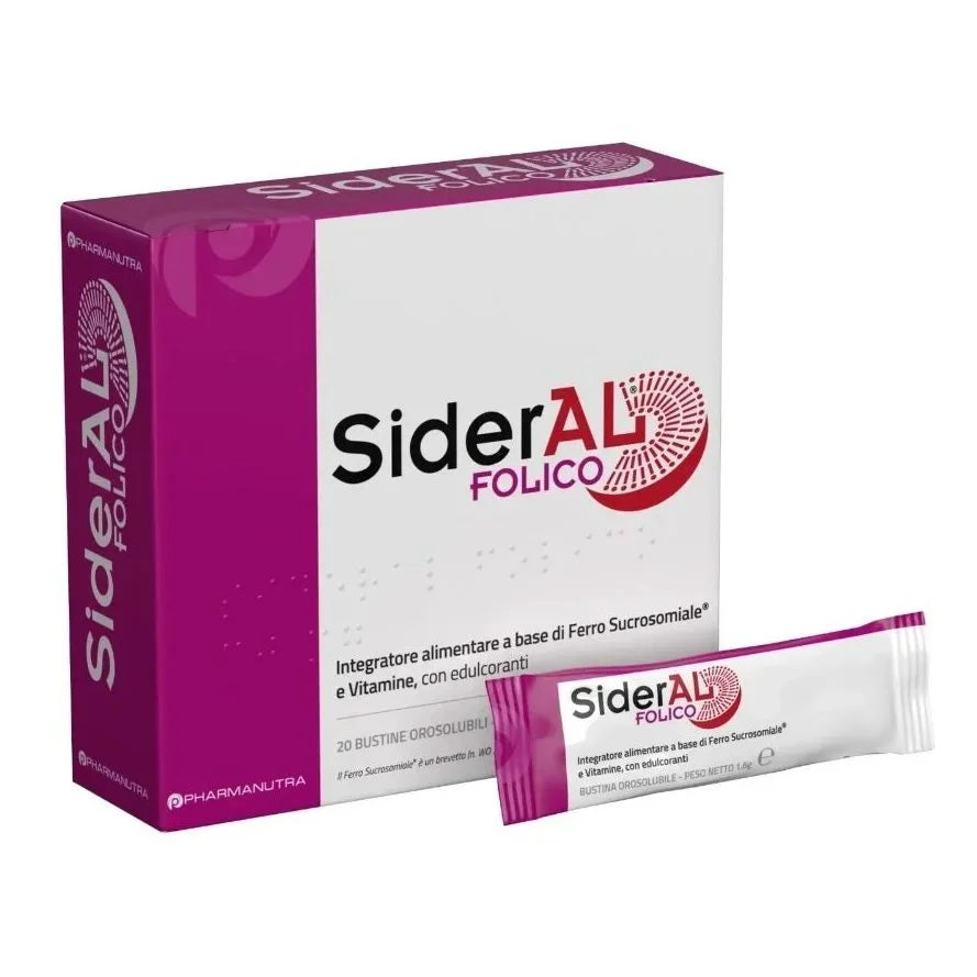 سيدرال (SiderAL) فوليك، مكمل الحديد والفيتامينات، 20 عصا
