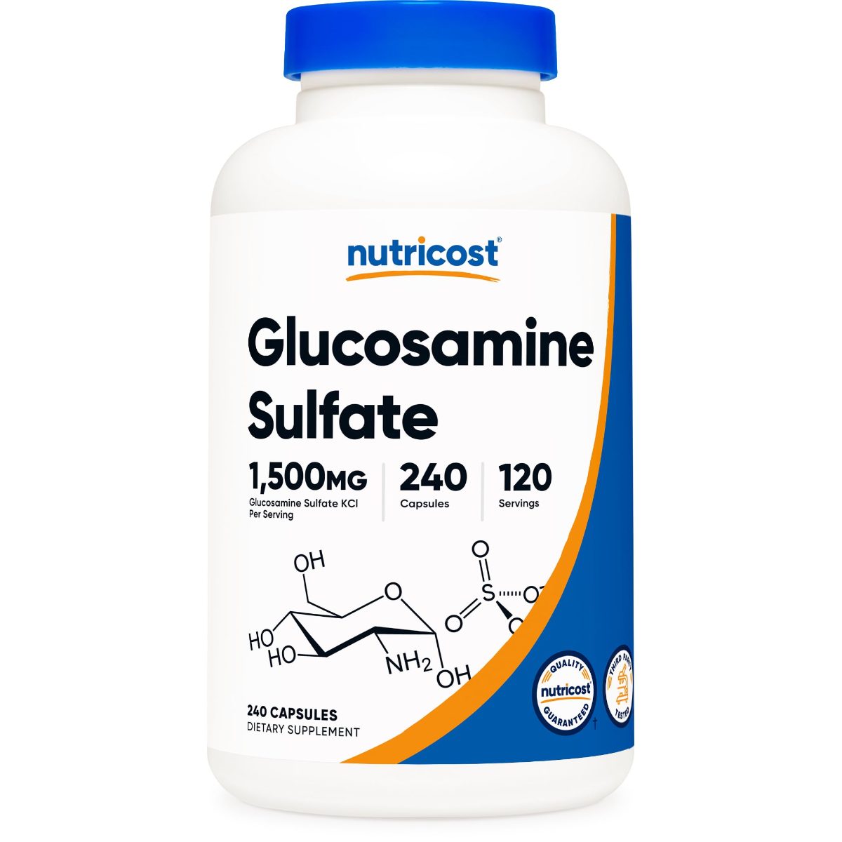 نيوتريكوست (Nutricost) جلوكوزامين سلفات لدعم صحة المفاصل، كبسولات - 240 كبسولة