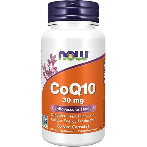 ناو فودز (NOW Foods) مكمل CoQ10، لدعم طاقة الخلايا وصحة القلب ومضاد للأكسدة، كبسولات نباتية 30 ملغ - 60 كبسولة