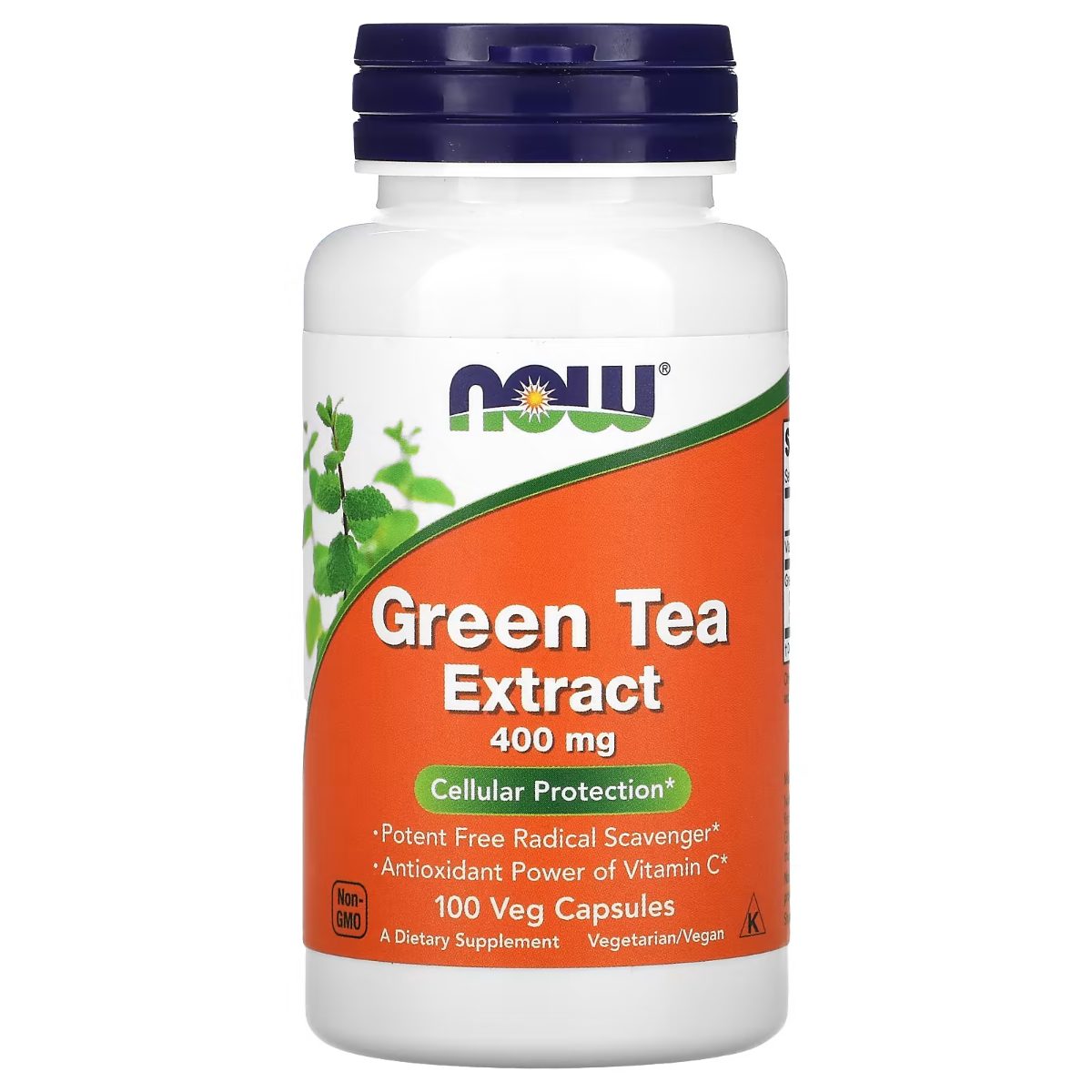 ناو فودز (NOW Foods) مستخلص الشاي الأخضر 400 ملغ، لدعم مضادات الأكسدة وصحة الخلايا، كبسولات نباتية - 100 كبسولة