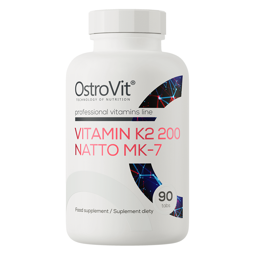 أوستروفيت (OstroVit) فيتامين K2 MK-7 ناتو، 200 ميكروغرام، يدعم صحة العظام والقلب والأوعية الدموية، أقراص - 90 قرص