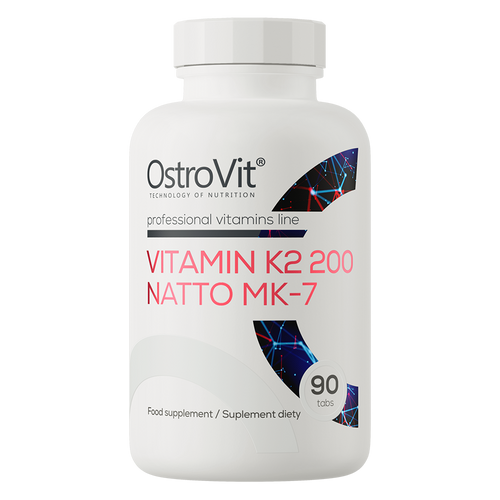 أوستروفيت (OstroVit) فيتامين K2 MK-7 ناتو، 200 ميكروغرام، يدعم صحة العظام والقلب والأوعية الدموية، أقراص - 90 قرص