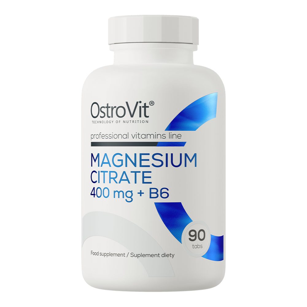 أوستروفيت (OstroVit) سيترات المغنيسيوم 400 ملغ + B6، يدعم وظائف العضلات والأعصاب ويقلل التعب، أقراص - 90 قرص