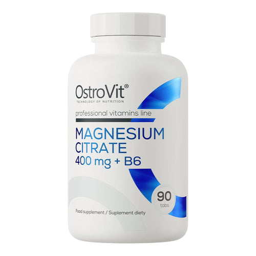 أوستروفيت (OstroVit) سيترات المغنيسيوم 400 ملغ + B6، يدعم وظائف العضلات والأعصاب ويقلل التعب، أقراص - 90 قرص