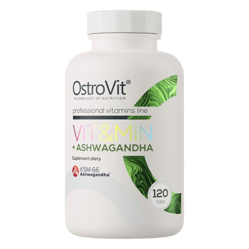 أوستروفيت (OstroVit) فيت&مين + أشواغاندا، مكمل فيتامينات ومعادن مع دعم تكيفي للحيوية وتقليل التوتر، أقراص - 120 قرص