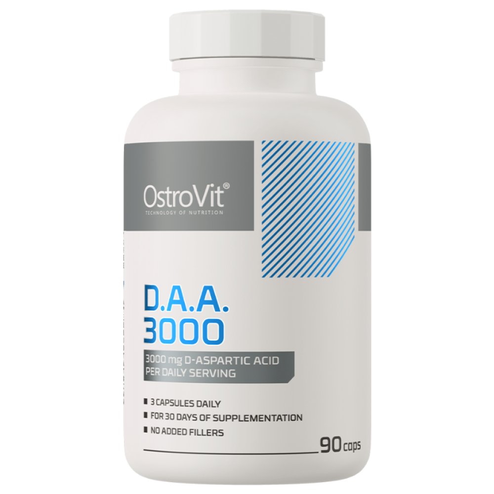 أوستروفيت (OstroVit) D.A.A. 3000، يدعم إنتاج التستوستيرون الطبيعي وقوة العضلات والأداء الرياضي، كبسولات - 90 كبسولة