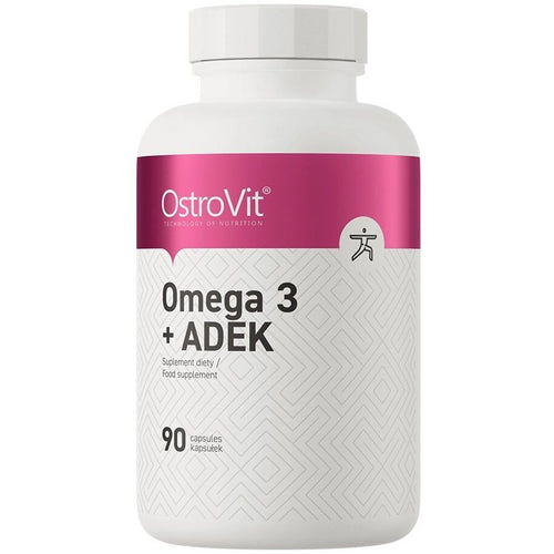 أوستروفيت (OstroVit) أوميغا 3 + ADEK، دعم شامل لصحة القلب والدماغ والبصر والعظام والمناعة، كبسولات - 90 كبسولة