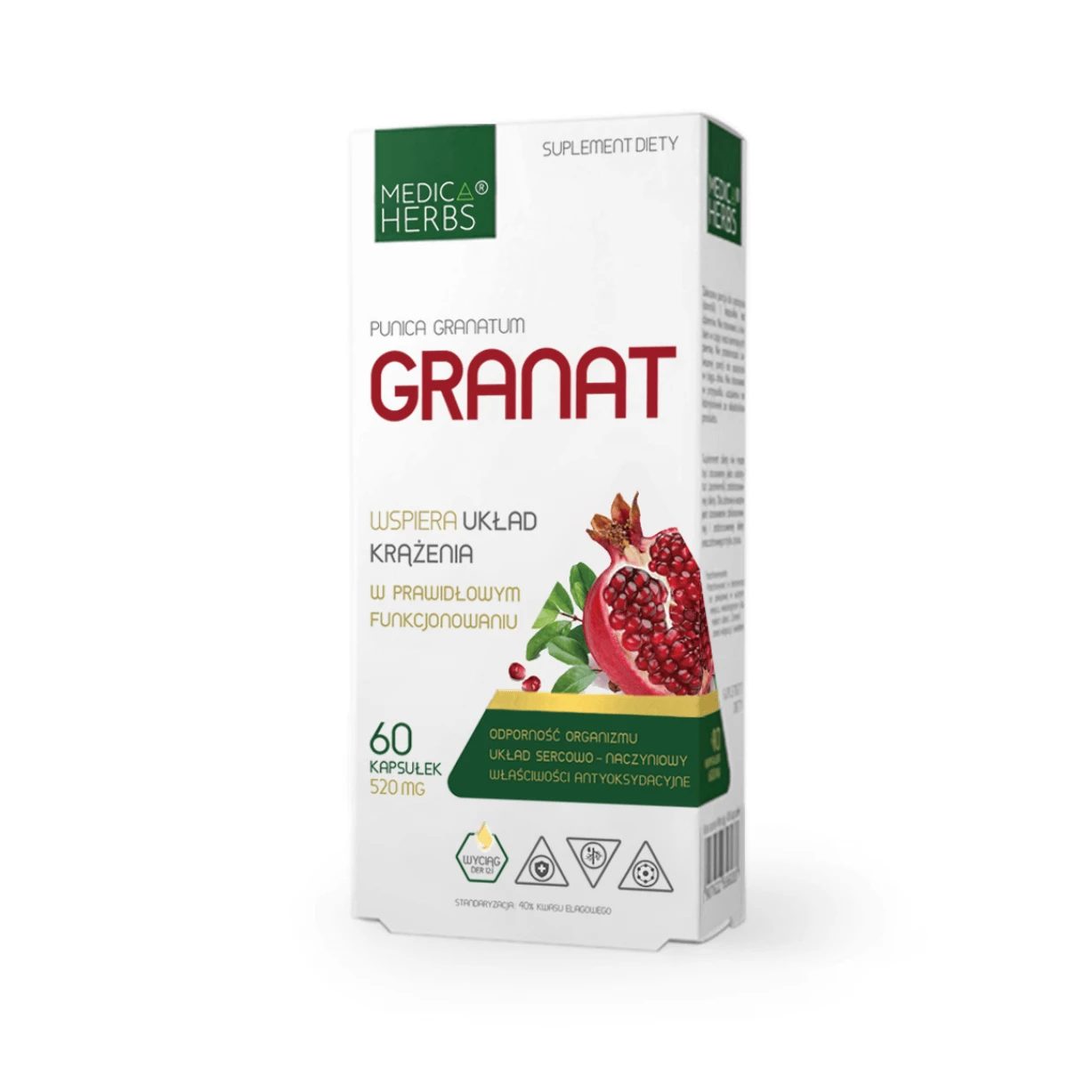 سابليمنت (Supplement) جرانات مستخلص الرمان لدعم مضادات الأكسدة وصحة القلب والأوعية الدموية، كبسولات، 520 ملغ - 60 كبسولة