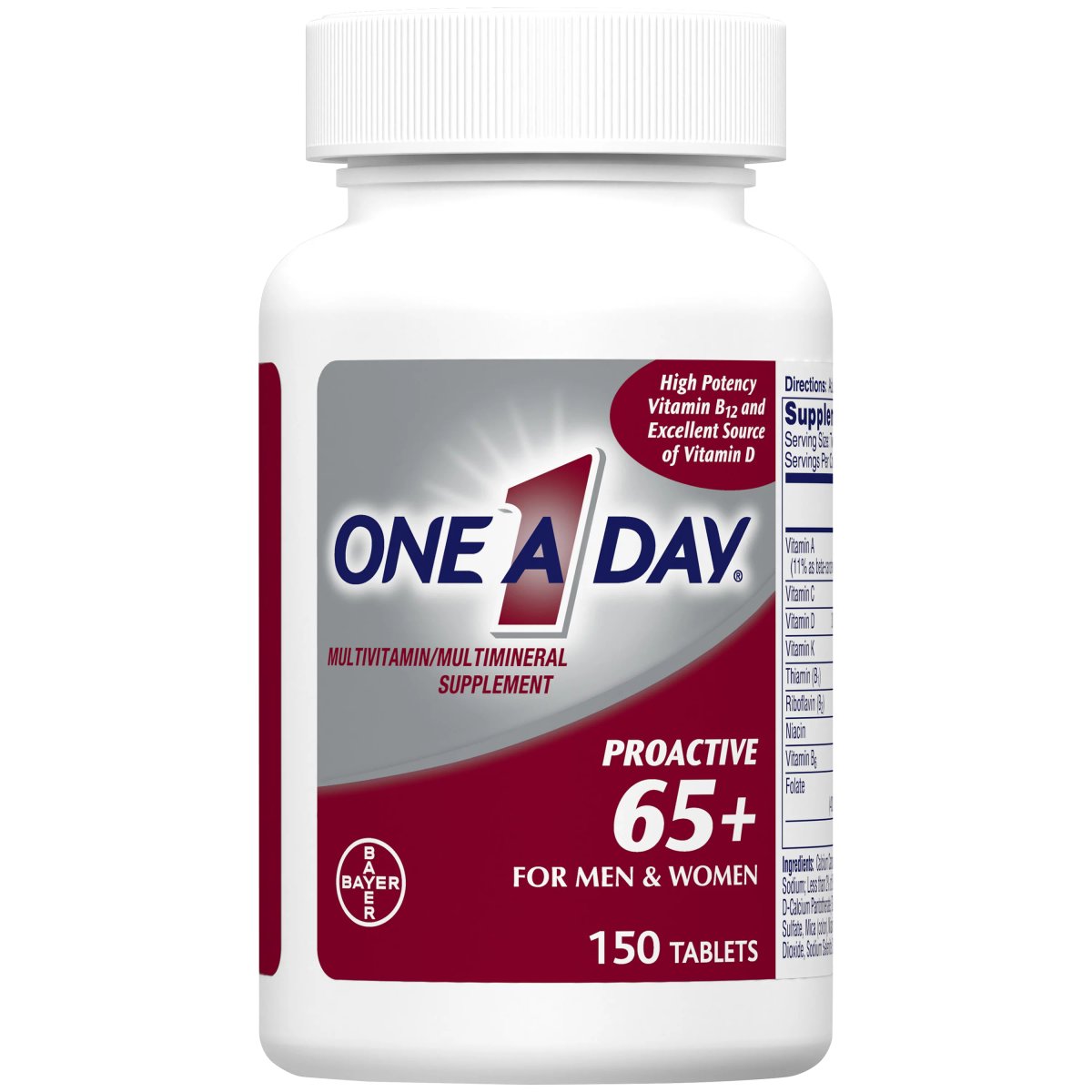 ون أ داي (One A Day) بروأكتيف 65+ فيتامينات متعددة للرجال والنساء، لدعم الصحة العامة، أقراص - 150 قرص