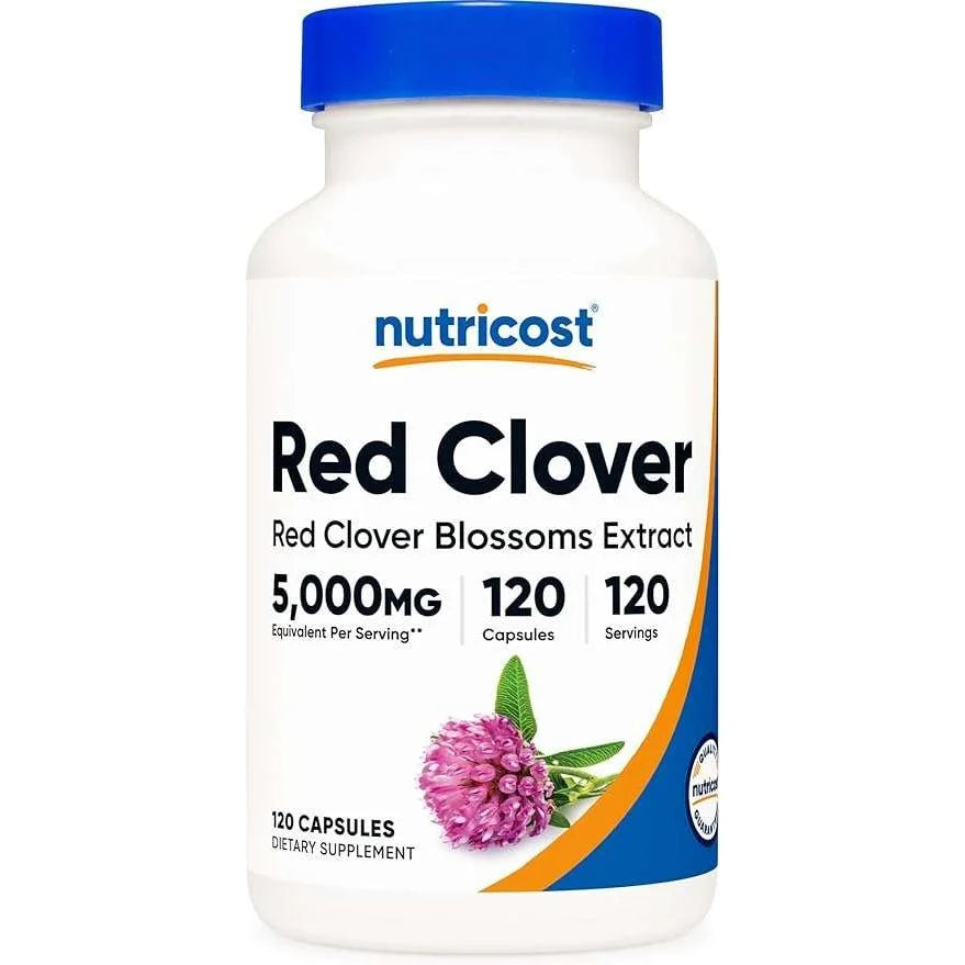 نيوتريكوست (Nutricost) مكمل عشبي من البرسيم الأحمر لدعم صحة المرأة، كبسولات - 120 كبسولة