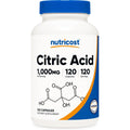 نيوتريكوست (Nutricost) حمض الستريك، مكمل معدني، يساعد في منع تكون حصوات الكلى، كبسولات - 120 كبسولة