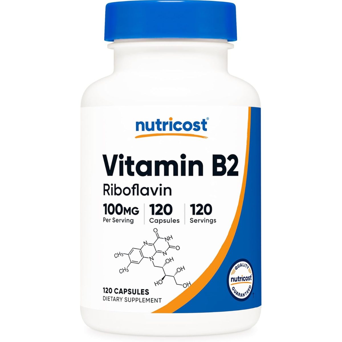 Vitamin B2 Riboflavin 100mg 120 Capsules Nutricost